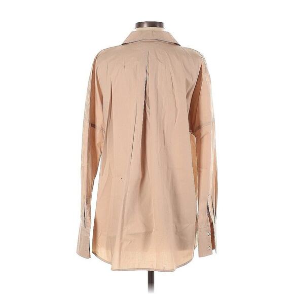 A Part Of The Art Daily Shirt Button Down Tan Biscotti Cotton Poplin XS - Picture 2 of 4